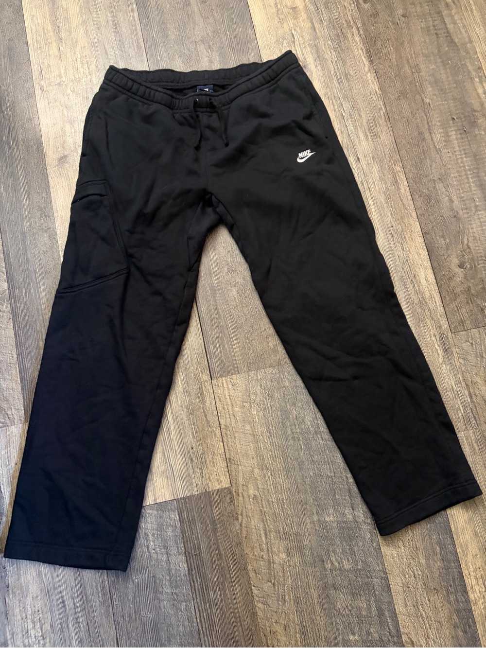 Nike Black Men's Jogger Sweatpants with Small White Swoosh